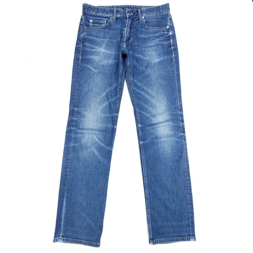 BONOBOS Summerweight Jeans Classic Straight Lightweight Blue Denim Mens 30 x 34
